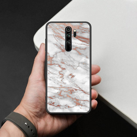 Xiaomi Redmi Note 8 Pro Cover - White Marble Series 2 - HQ Ultra Shine Premium Infinity Glass Soft Silicon Borders Case