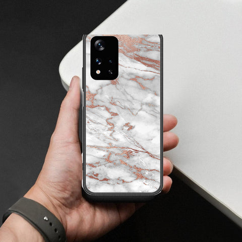 Xiaomi Redmi Note 11 5G Cover - White Marble Series 2 - HQ Ultra Shine Premium Infinity Glass Soft Silicon Borders Case