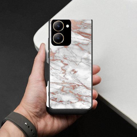 Vivo Y36 4G Cover - White Marble Series 2 - HQ Ultra Shine Premium Infinity Glass Soft Silicon Borders Case