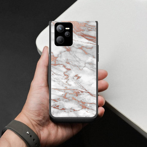 Realme Narzo 50A Prime Cover - White Marble Series 2 - HQ Ultra Shine Premium Infinity Glass Soft Silicon Borders Case