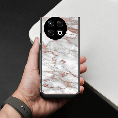 Tecno Spark 30 Pro Cover - White Marble Series 2 - HQ Ultra Shine Premium Infinity Glass Soft Silicon Borders Case
