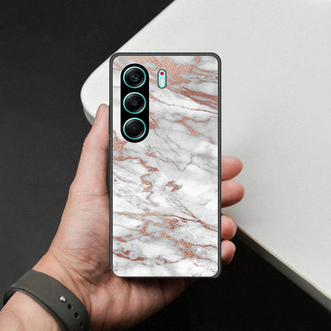 Tecno Camon 40 Pro 5G Cover - White Marble Series 2 - HQ Ultra Shine Premium Infinity Glass Soft Silicon Borders Case