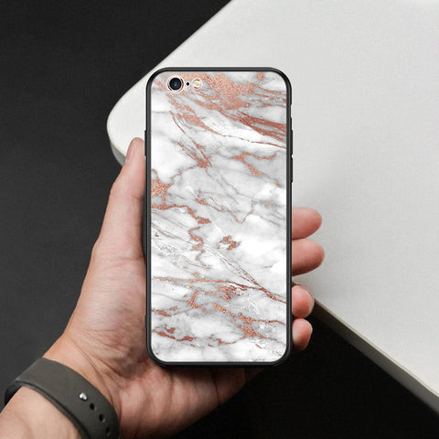 iPhone 6S / 6 Cover - White Marble Series 2 - HQ Ultra Shine Premium Infinity Glass Soft Silicon Borders Case
