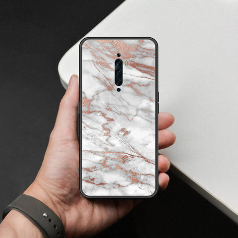 Oppo Reno 2Z Cover - White Marble Series 2 - HQ Ultra Shine Premium Infinity Glass Soft Silicon Borders Case