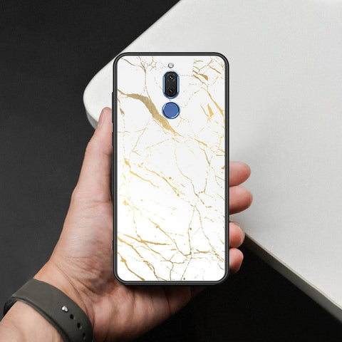 Huawei Mate 10 Lite Cover - White Marble Series 2 - HQ Ultra Shine Premium Infinity Glass Soft Silicon Borders Case