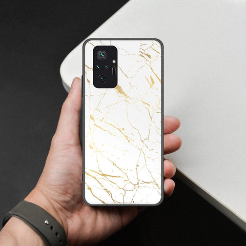 Xiaomi Redmi Note 10 Pro 4G Cover - White Marble Series 2 - HQ Ultra Shine Premium Infinity Glass Soft Silicon Borders Case