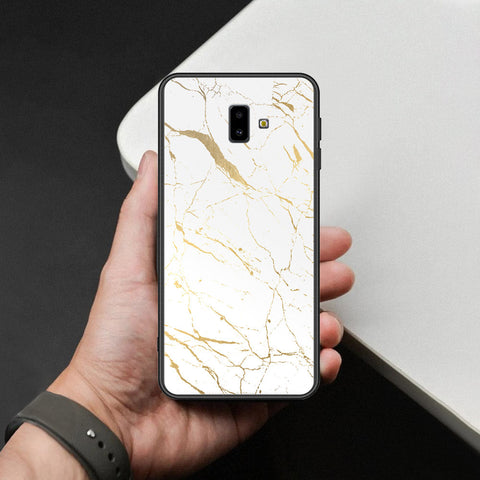 Samsung Galaxy J6 Prime Cover - White Marble Series 2 - HQ Ultra Shine Premium Infinity Glass Soft Silicon Borders Case