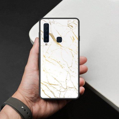 Samsung Galaxy A9 Star Pro Cover - White Marble Series 2 - HQ Ultra Shine Premium Infinity Glass Soft Silicon Borders Case