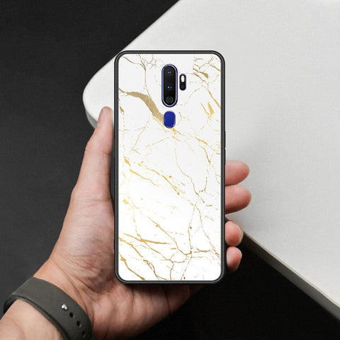 Oppo A5 2020 Cover - White Marble Series 2 - HQ Ultra Shine Premium Infinity Glass Soft Silicon Borders Case