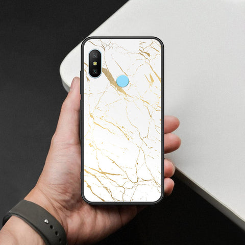 Redmi 6 Pro Cover - White Marble Series 2 - HQ Ultra Shine Premium Infinity Glass Soft Silicon Borders Case