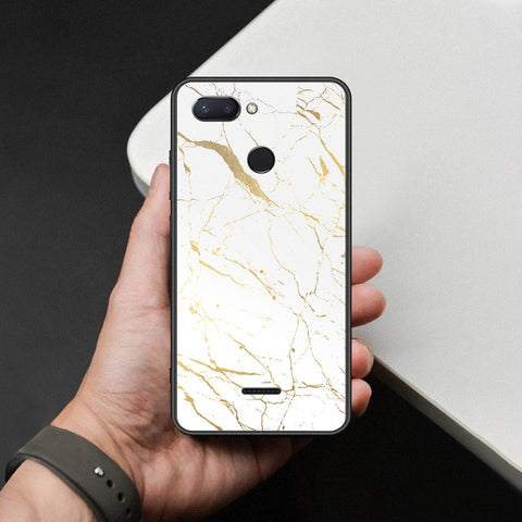 Xiaomi Redmi 6 Cover - White Marble Series 2 - HQ Ultra Shine Premium Infinity Glass Soft Silicon Borders Case