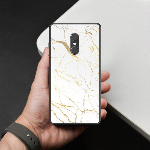 Xiaomi Redmi Note 4 / 4X Cover - White Marble Series 2 - HQ Ultra Shine Premium Infinity Glass Soft Silicon Borders Case
