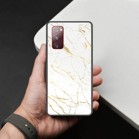 Samsung Galaxy S20 FE Cover - White Marble Series 2 - HQ Ultra Shine Premium Infinity Glass Soft Silicon Borders Case