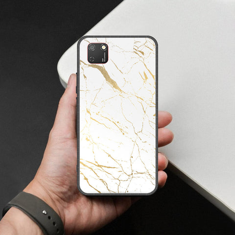 Huawei Y5p Cover - White Marble Series 2 - HQ Ultra Shine Premium Infinity Glass Soft Silicon Borders Case