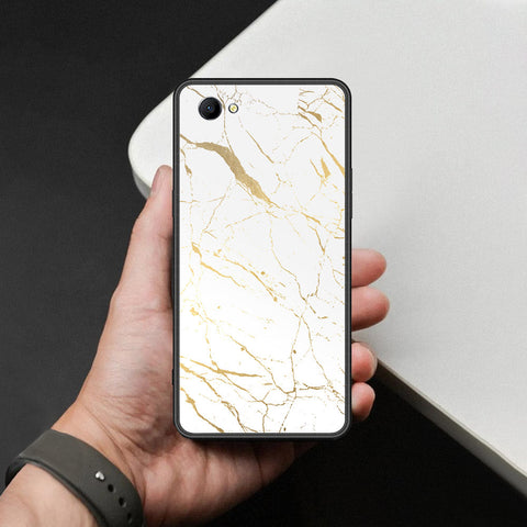 Oppo A3 Cover - White Marble Series 2 - HQ Ultra Shine Premium Infinity Glass Soft Silicon Borders Case