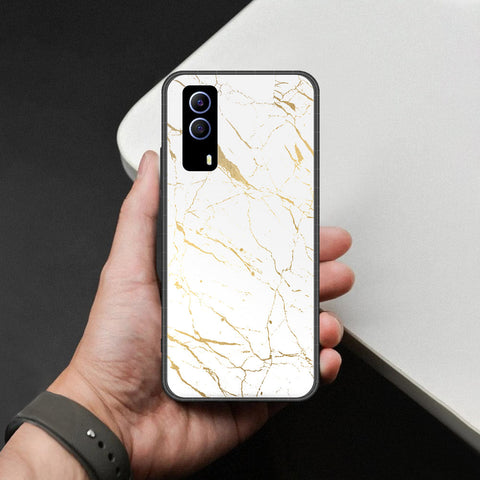 Vivo Y53s Cover - White Marble Series 2 - HQ Ultra Shine Premium Infinity Glass Soft Silicon Borders Case