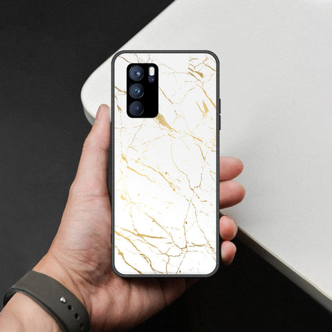 Oppo Reno 6 Pro 5G Cover - White Marble Series 2 - HQ Ultra Shine Premium Infinity Glass Soft Silicon Borders Case
