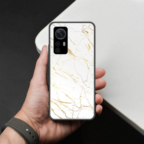 Xiaomi 12 Pro Cover - White Marble Series 2 - HQ Ultra Shine Premium Infinity Glass Soft Silicon Borders Case