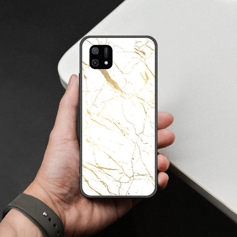 Oppo A16K Cover - White Marble Series 2 - HQ Ultra Shine Premium Infinity Glass Soft Silicon Borders Case