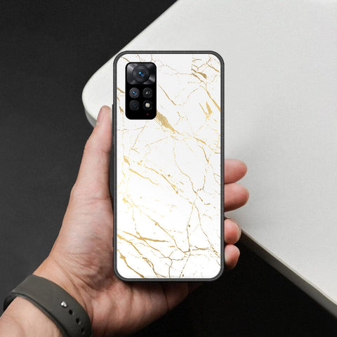 Xiaomi Redmi Note 11S Cover - White Marble Series 2 - HQ Ultra Shine Premium Infinity Glass Soft Silicon Borders Case