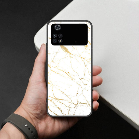 Xiaomi Poco M4 Pro Cover - White Marble Series 2 - HQ Ultra Shine Premium Infinity Glass Soft Silicon Borders Case