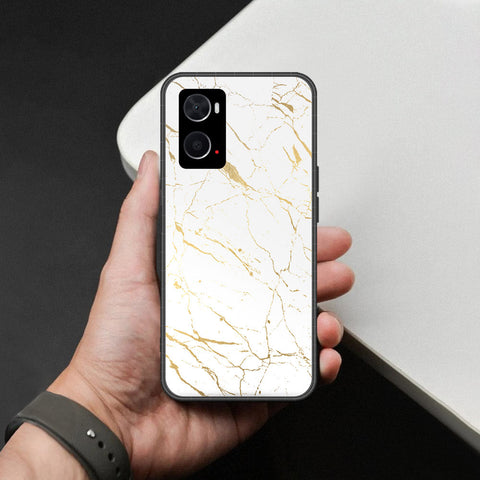 Oppo A76 Cover - White Marble Series 2 - HQ Ultra Shine Premium Infinity Glass Soft Silicon Borders Case