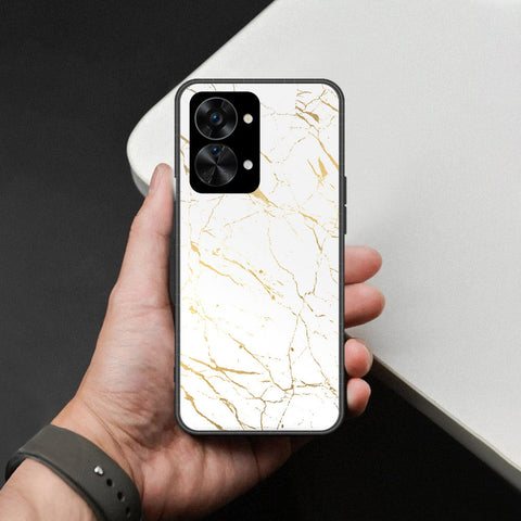 OnePlus Nord 2T Cover - White Marble Series 2 - HQ Ultra Shine Premium Infinity Glass Soft Silicon Borders Case