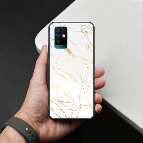 Infinix Note 10 Cover - White Marble Series 2 - HQ Ultra Shine Premium Infinity Glass Soft Silicon Borders Case