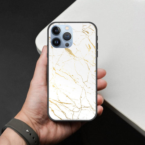 iPhone 14 Pro Cover - White Marble Series 2 - HQ Ultra Shine Premium Infinity Glass Soft Silicon Borders Case