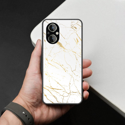 Oppo Reno 7 Lite Cover - White Marble Series 2 - HQ Ultra Shine Premium Infinity Glass Soft Silicon Borders Case