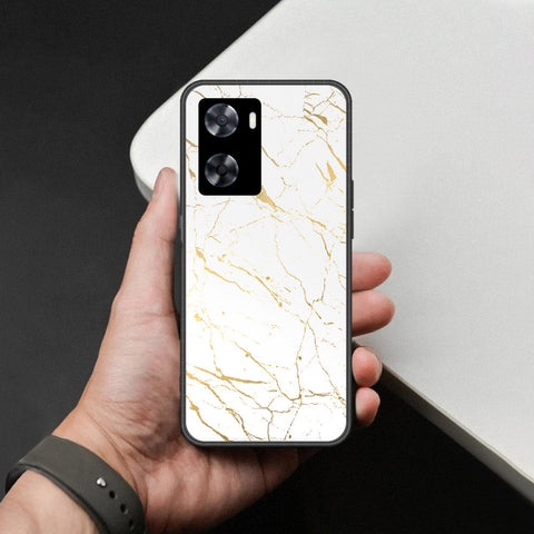 Oppo A77s Cover - White Marble Series 2 - HQ Ultra Shine Premium Infinity Glass Soft Silicon Borders Case