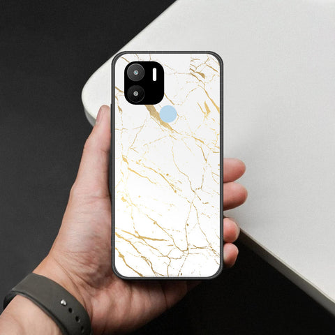 Xiaomi Redmi A2 Plus Cover - White Marble Series 2 - HQ Ultra Shine Premium Infinity Glass Soft Silicon Borders Case
