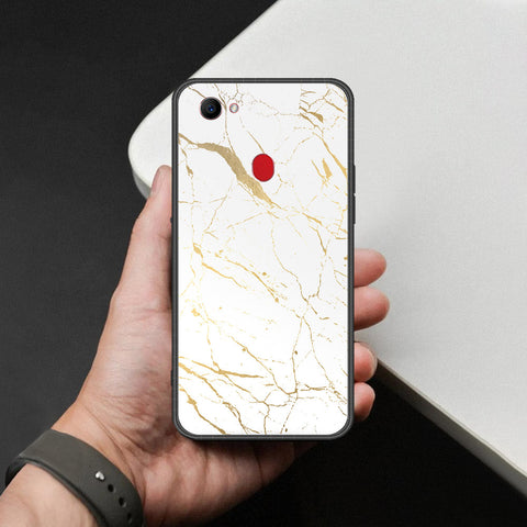 Oppo F7 Cover - White Marble Series 2 - HQ Ultra Shine Premium Infinity Glass Soft Silicon Borders Case