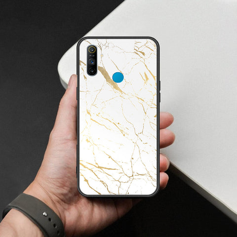 Realme 6i Cover - White Marble Series 2 - HQ Ultra Shine Premium Infinity Glass Soft Silicon Borders Case