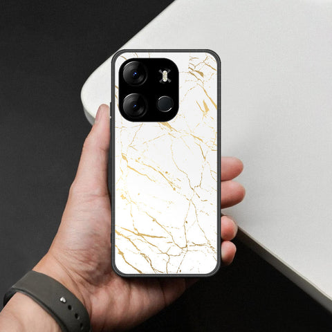 Tecno Spark Go 2023 Cover - White Marble Series 2 - HQ Ultra Shine Premium Infinity Glass Soft Silicon Borders Case