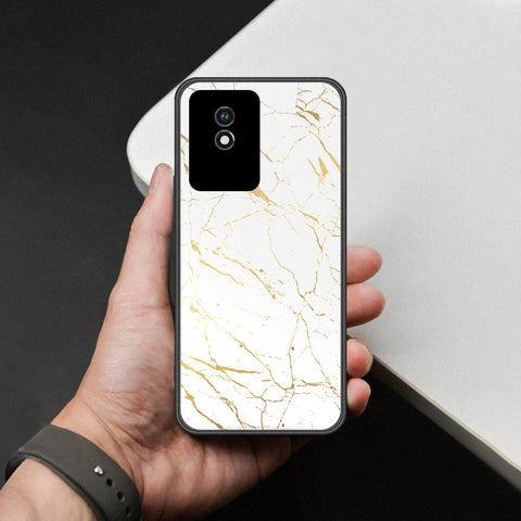 Vivo Y02A Cover - White Marble Series 2 - HQ Ultra Shine Premium Infinity Glass Soft Silicon Borders Case