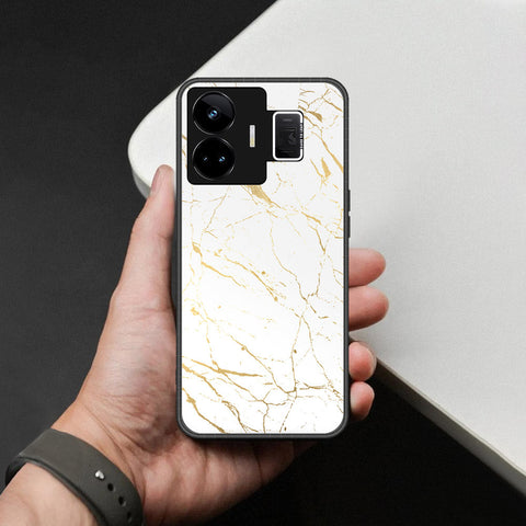 Realme GT Neo 5 Cover - White Marble Series 2 - HQ Ultra Shine Premium Infinity Glass Soft Silicon Borders Case