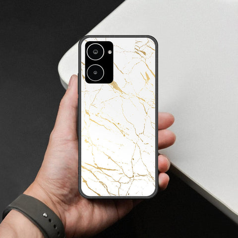 Realme 10 Cover - White Marble Series 2 - HQ Ultra Shine Premium Infinity Glass Soft Silicon Borders Case