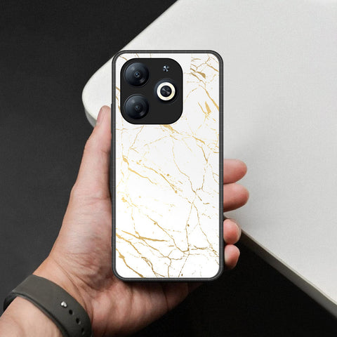 itel P55 4G Cover - White Marble Series 2 - HQ Ultra Shine Premium Infinity Glass Soft Silicon Borders Case