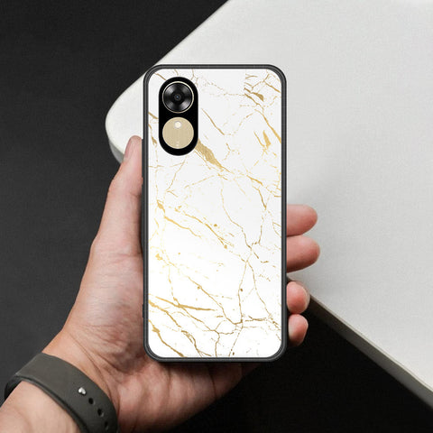 Oppo A17k Cover - White Marble Series 2 - HQ Ultra Shine Premium Infinity Glass Soft Silicon Borders Case