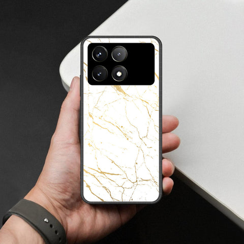 Xiaomi Poco F6 Pro Cover - White Marble Series 2 - HQ Ultra Shine Premium Infinity Glass Soft Silicon Borders Case