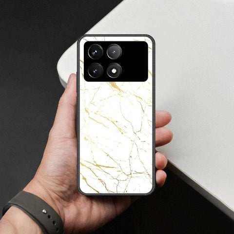 Xiaomi Poco X6 Pro Cover - White Marble Series 2 - HQ Ultra Shine Premium Infinity Glass Soft Silicon Borders Case