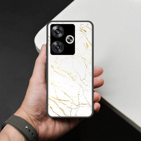 Xiaomi Poco F6 Cover - White Marble Series 2 - HQ Ultra Shine Premium Infinity Glass Soft Silicon Borders Case