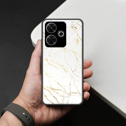Xiaomi Redmi 13 Cover - White Marble Series 2 - HQ Ultra Shine Premium Infinity Glass Soft Silicon Borders Case