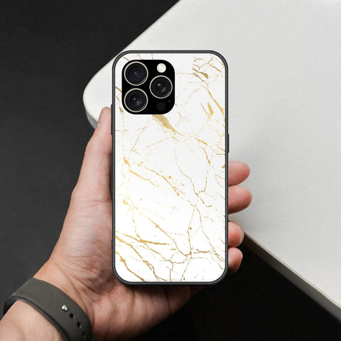 IPhone 15 Pro Max Cover - White Marble Series 2 - HQ Ultra Shine Premium Infinity Glass Soft Silicon Borders Case
