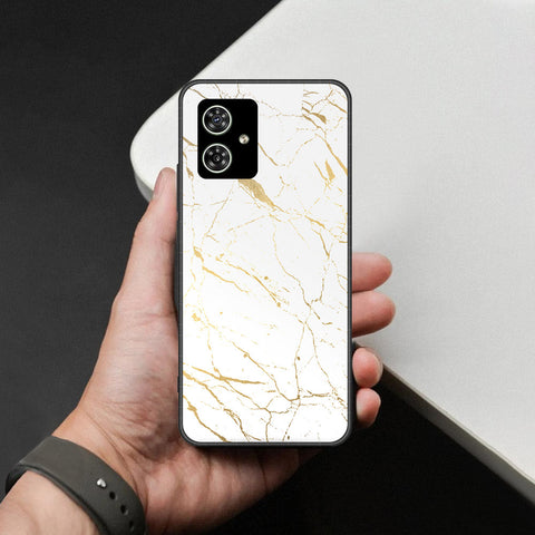 Motorola Moto G64 Cover - White Marble Series 2 - HQ Ultra Shine Premium Infinity Glass Soft Silicon Borders Case