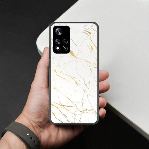 Xiaomi 11i HyperCharge Cover - White Marble Series 2 - HQ Ultra Shine Premium Infinity Glass Soft Silicon Borders Case