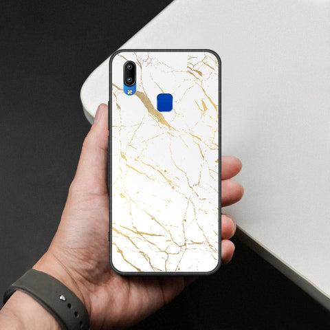 Vivo Y91i Cover - White Marble Series 2 - HQ Ultra Shine Premium Infinity Glass Soft Silicon Borders Case