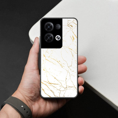 Oppo Reno 8 Pro Plus Cover - White Marble Series 2 - HQ Ultra Shine Premium Infinity Glass Soft Silicon Borders Case