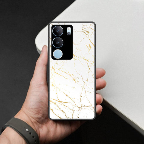 Vivo V29 Cover - White Marble Series 2 - HQ Ultra Shine Premium Infinity Glass Soft Silicon Borders Case